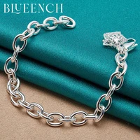 blueench 925 sterling silver small circle chain openwork star pendant bracelet for women dating wedding romantic jewelry