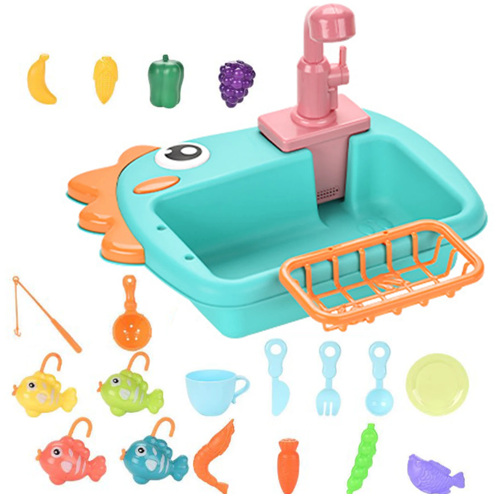 

Kids Kitchen Simulation Electric Dishwasher Sink Pretend Play Kitchen Toys With Electric Water Wash Basin Kit Children Gifts