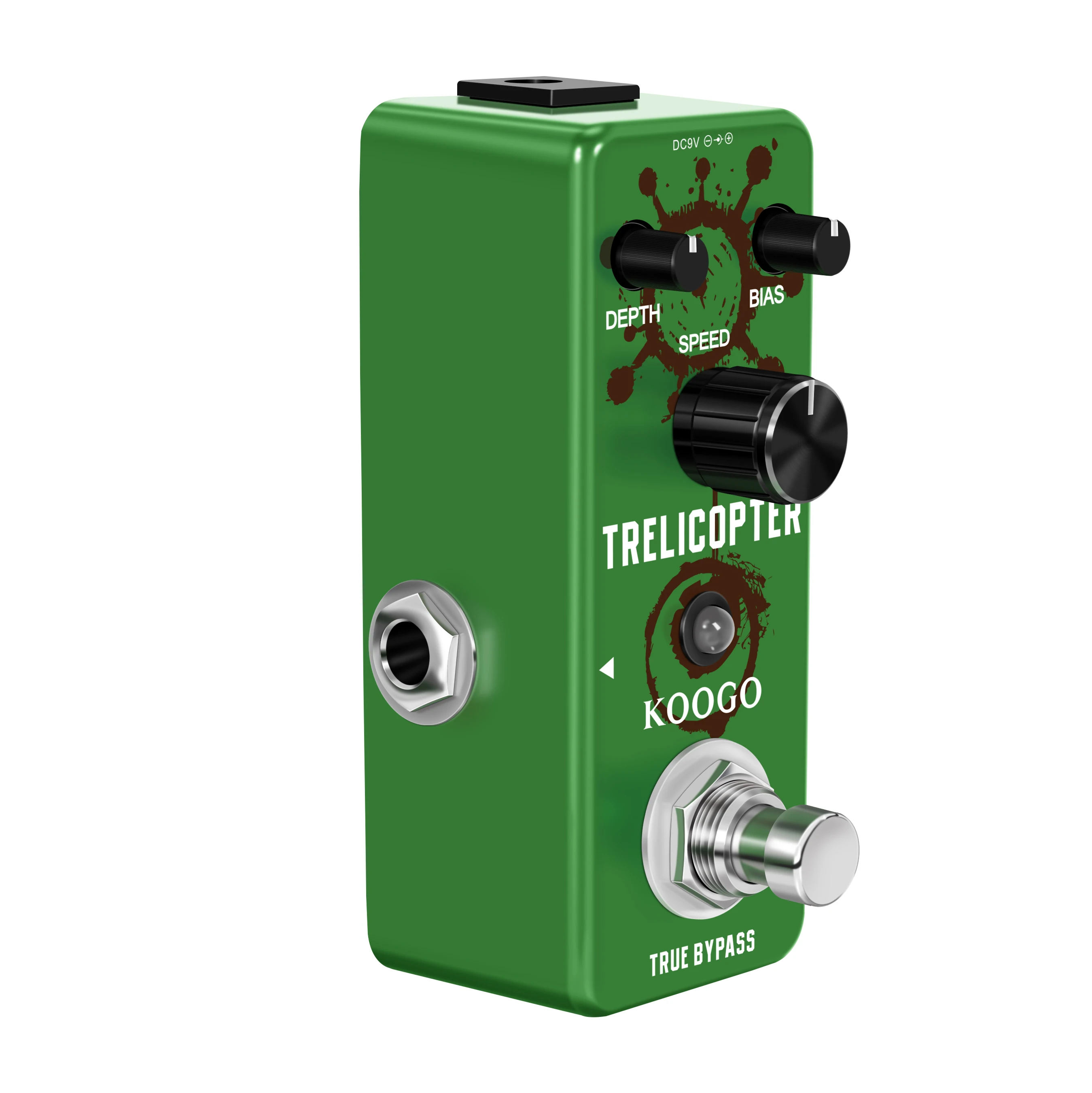 Koogo LEF -327 Guitar Trelicopter Effect Classic Optical Tremolo  BIAS Knob Ture Bypass Full Metal Case
