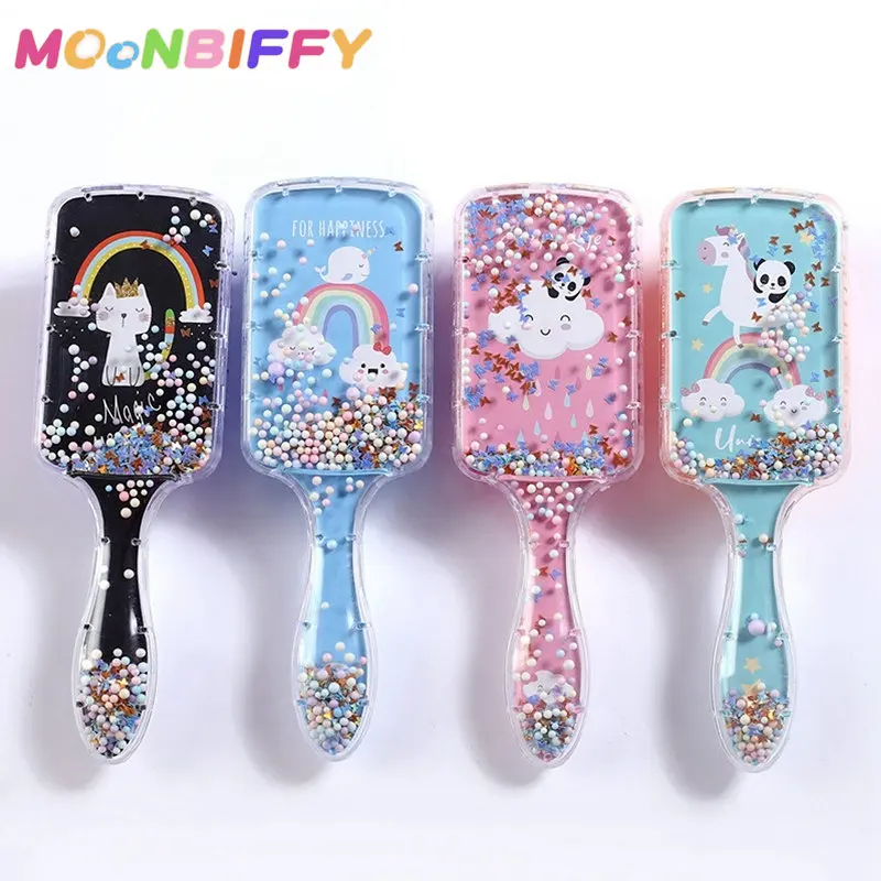 

Cartoon Rainbow Unicorn Panda Hair Brush Air Cushion Comb Transparent Massage Hair Comb Plastic Detangling Hair Brush For Girls