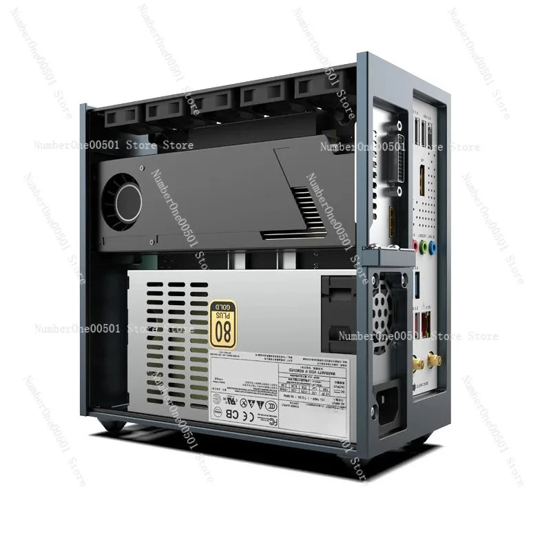 Фото Корпус Mini A24 V6 2.0 ITX, 3.66 л, с двумя слотами для низкопрофильных видеокарт, тонкий, для материнских плат ITX/KKB, алюминиевый, для мини-ПК №4