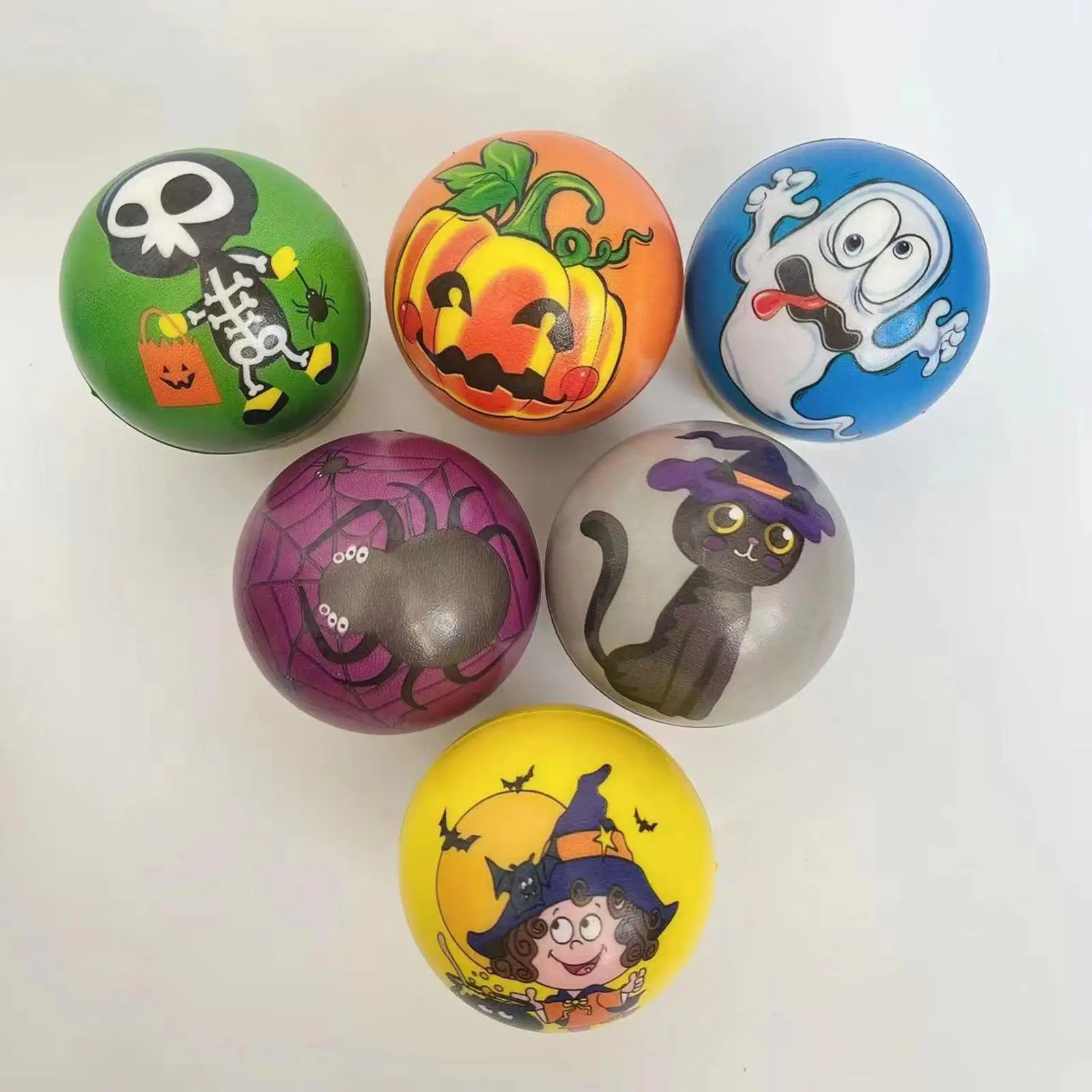 

12Pack Toy Balls Pumpkin Skull Pattern 6.3cm Stress Balls for Kids