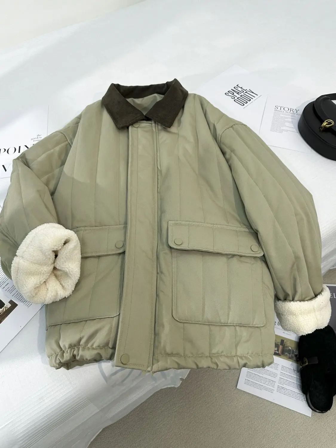 Корейское пальто из овечьей шерсти с хлопковой подкладкой женская зимняя новая