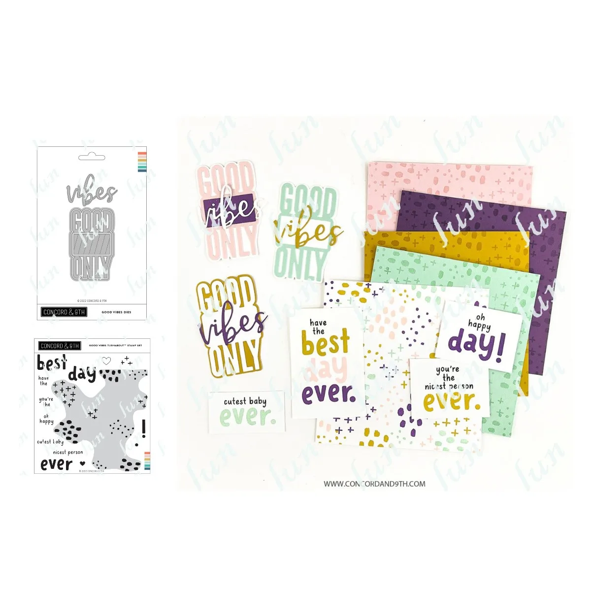 

Good Vibes Turnabout Clear Stamps and Metal Cutting Dies Sets for DIY Crafts Making Greeting Cards Scrapbooking Decoration Molds