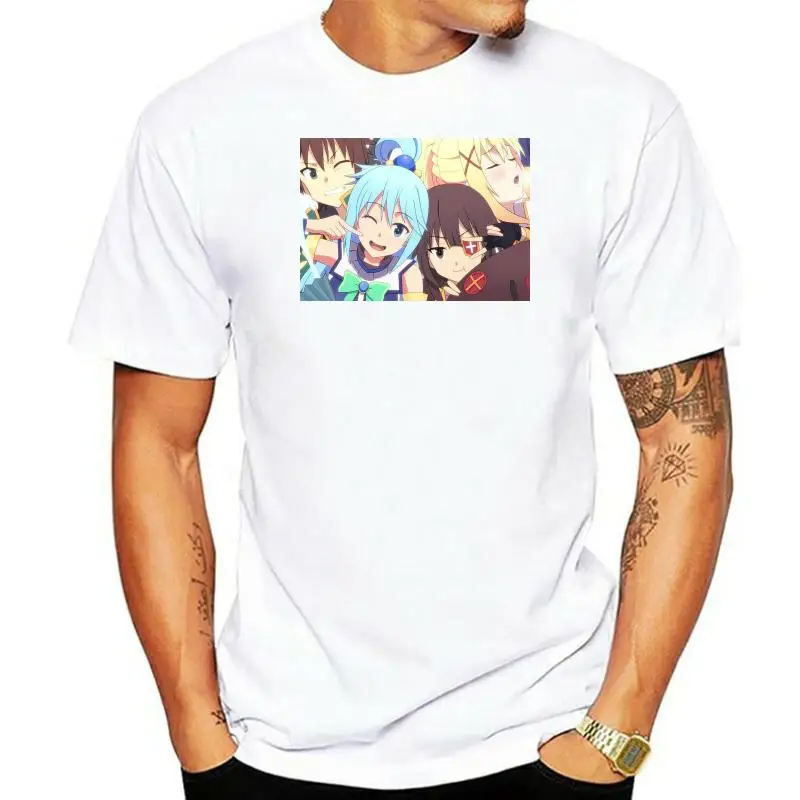 

Men Short sleeve tshirt KonoSuba 4 Idiots T Shirt Women t-shirt