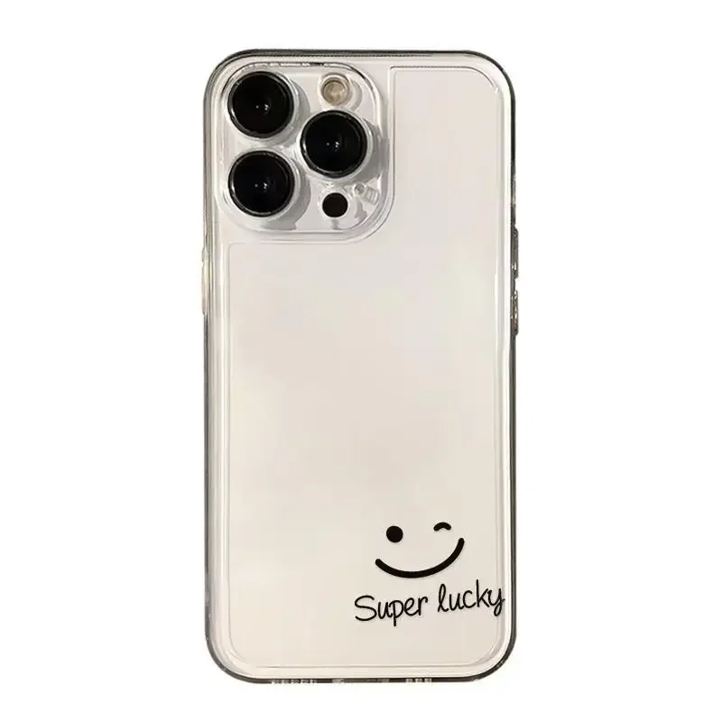 Фото Чехол для телефона Supper Lucky Smai для iPhone 16, 15, 14, 13, 12, 11 Pro Max X Xs Max XR 12, мини-мягкий прозрачный чехол, прозрачный чехол №1