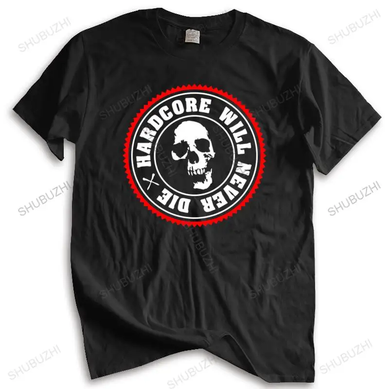 Хлопковая футболка Мужские топы с круглым вырезом Hardcore Will Never Die | Hardstyle DJ Ттенкопф