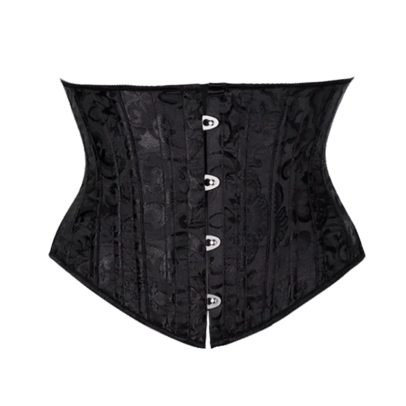 

23cm Short Torso 24 Spiral Steel Boned Corset Floral Slimming Waist Shapewear Jacquard Underbust Corset Gothic Busiter 8130