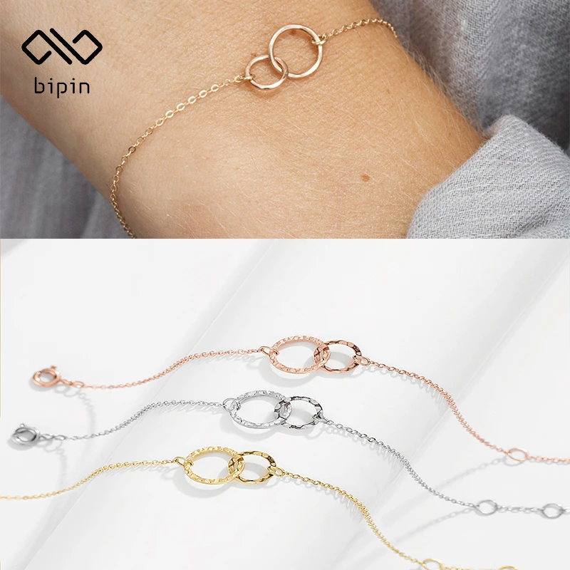 

Bipin Stainless Steel 316L Simple Round Bracelet Women Gold 14K Elegant Bracelet Jewelry
