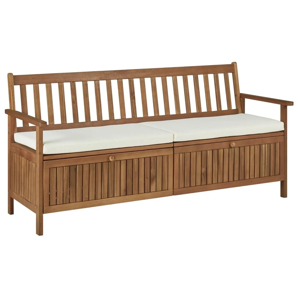 

Storage Bench with Cushion 66.9" Solid Acacia Wood