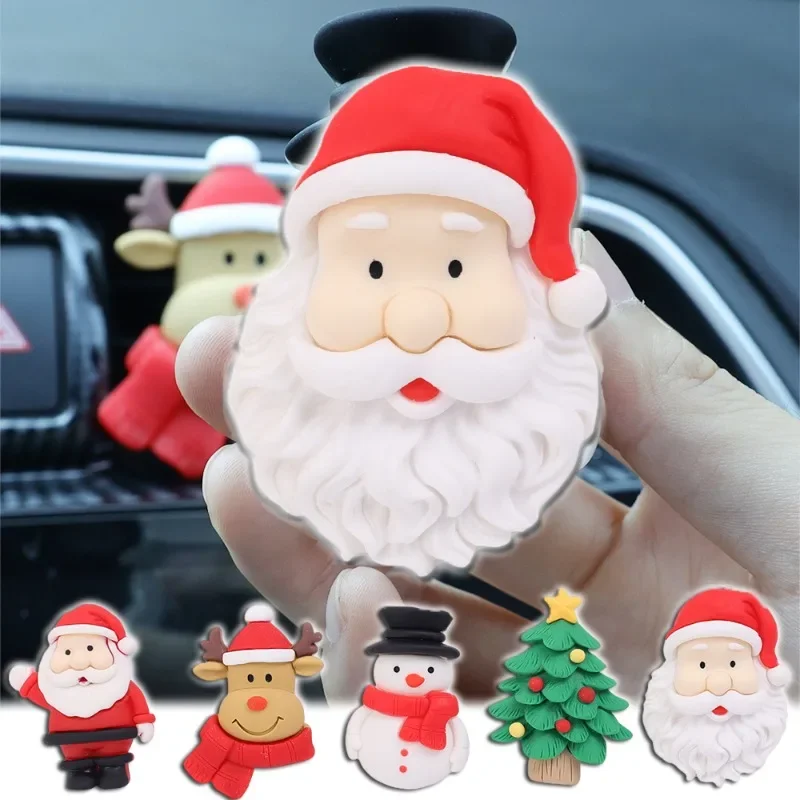 

Car Styling Air Fresheners For Christmas Tree Santa Car Air Perfume Clip Air Outlet Santa Decoration Christmas Auto Accessories