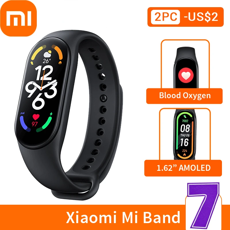 

Xiaomi Mi Band 7 Smart Bracelet 6 Color AMOLED Screen Miband 7 Blood Oxygen Fitness Traker Bluetooth Waterproof Smart Band