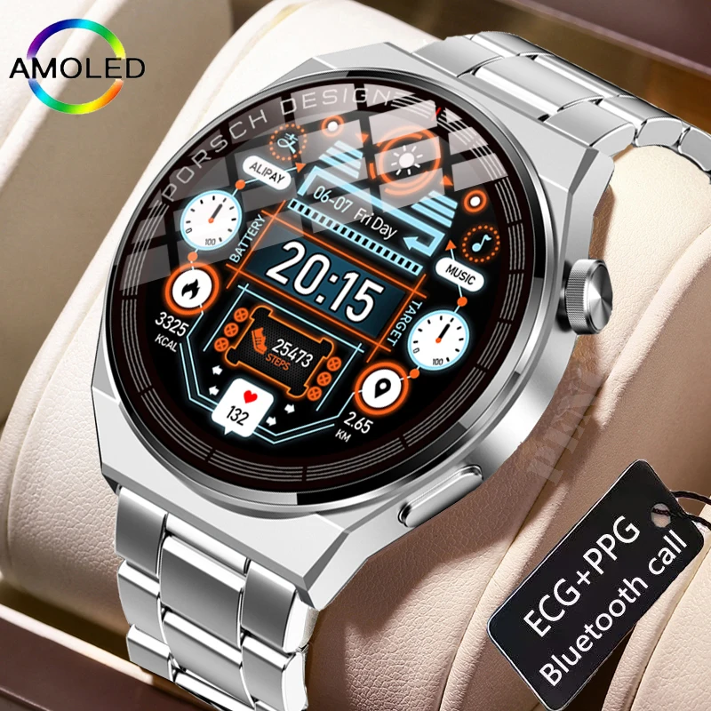 

2023 NFC Smartwatch Men AMOLED 390*390 HD Screen Always display the time Bluetooth Call IP68 Waterproof Smart Watch For Xiaomi