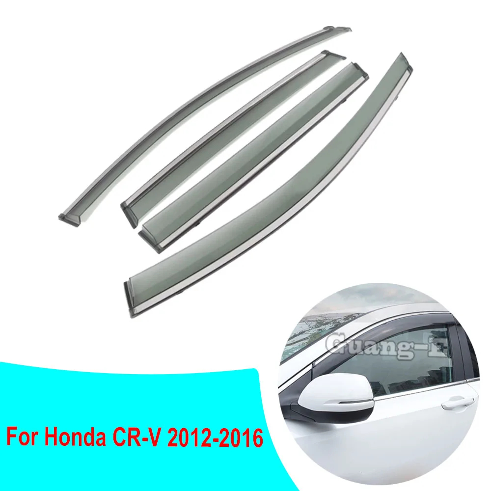 

Car Cover Stick Lamp Plastic Window Glass Wind Visor Rain Sun Guard Vent 4pcs For Honda CRV CR-V 2012 2013 2014 2015 2016