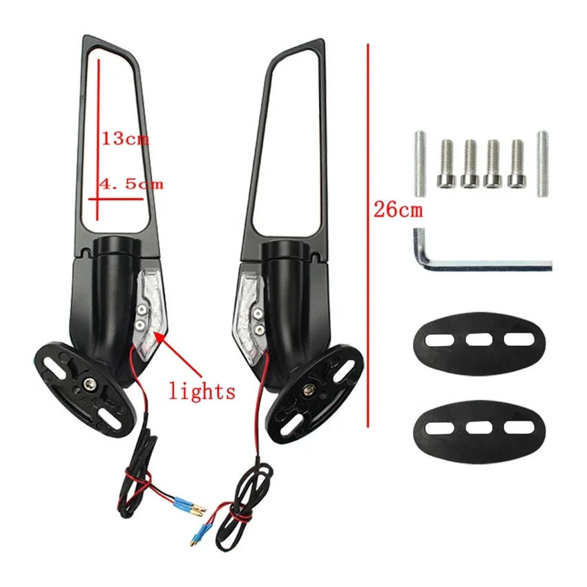 Мотоциклетные зеркала заднего вида Регулируемые вращающиеся боковые для Yamaha MT25