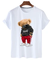 t shirt mens and women39s top popular logo hello win fashion bear stylish casual large size cartoon mask bear short slee