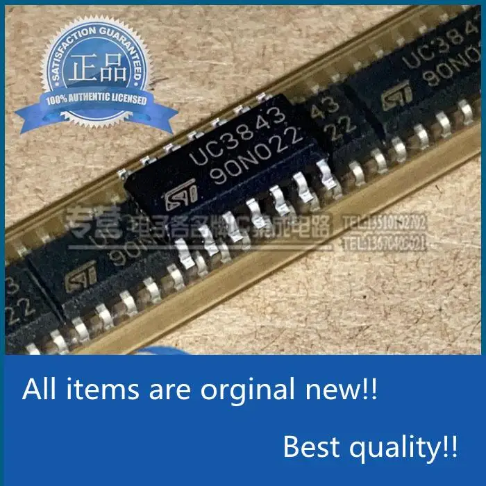 

10pcs 100% orginal new UC3843D013TR Silkscreen UC3843 Narrow Body Patch SOIC-14 ST