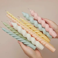 3d church decorate spiral taper candle pillar geometry rotating scerw rod silicone mold kit diy soy wax beewax aromatherapy gift