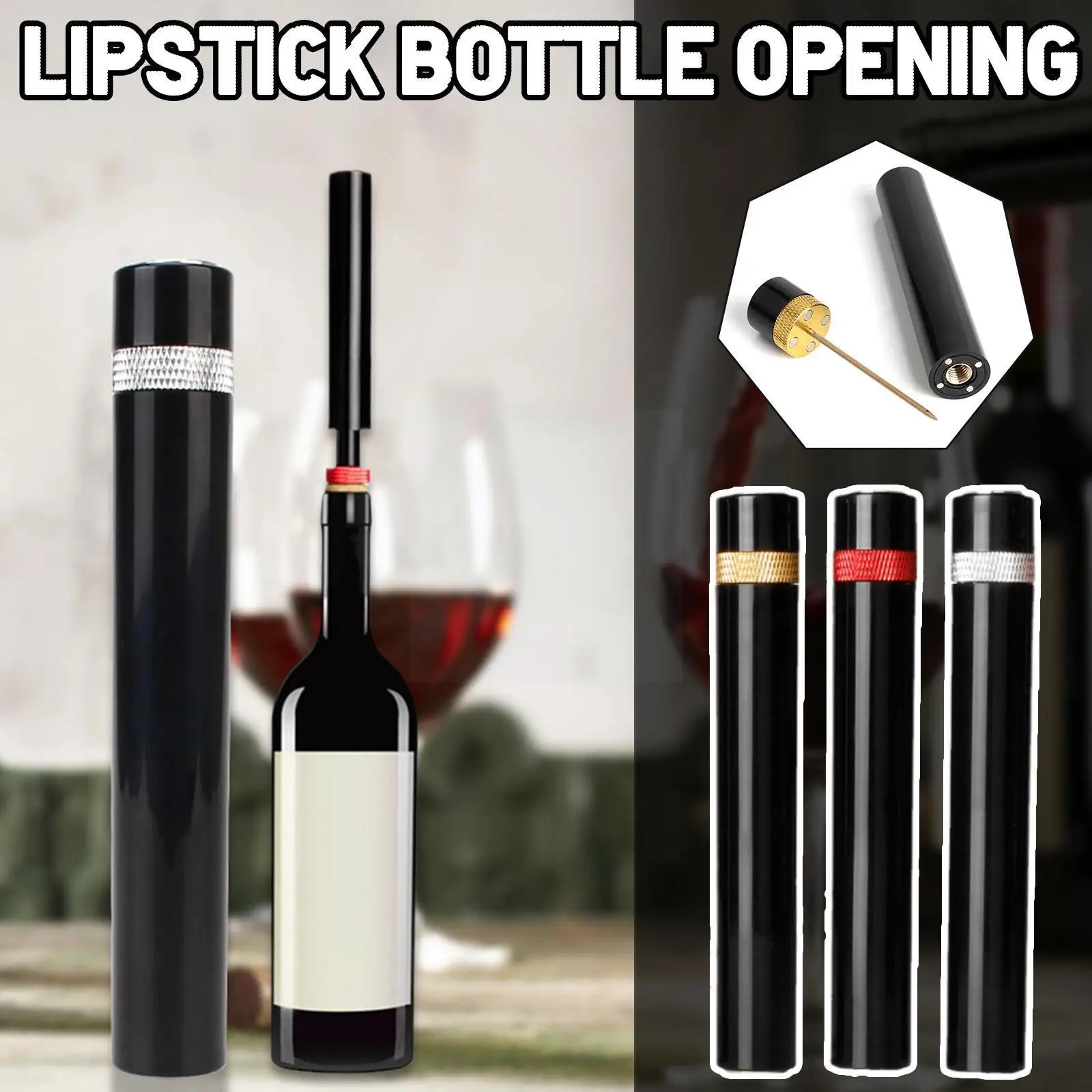 

Штопор для вина с воздушным насосом, стальной штопор, пробки для бутылок, инструмент для кухни, воздушного бара, безопасный штопор для вина, ...