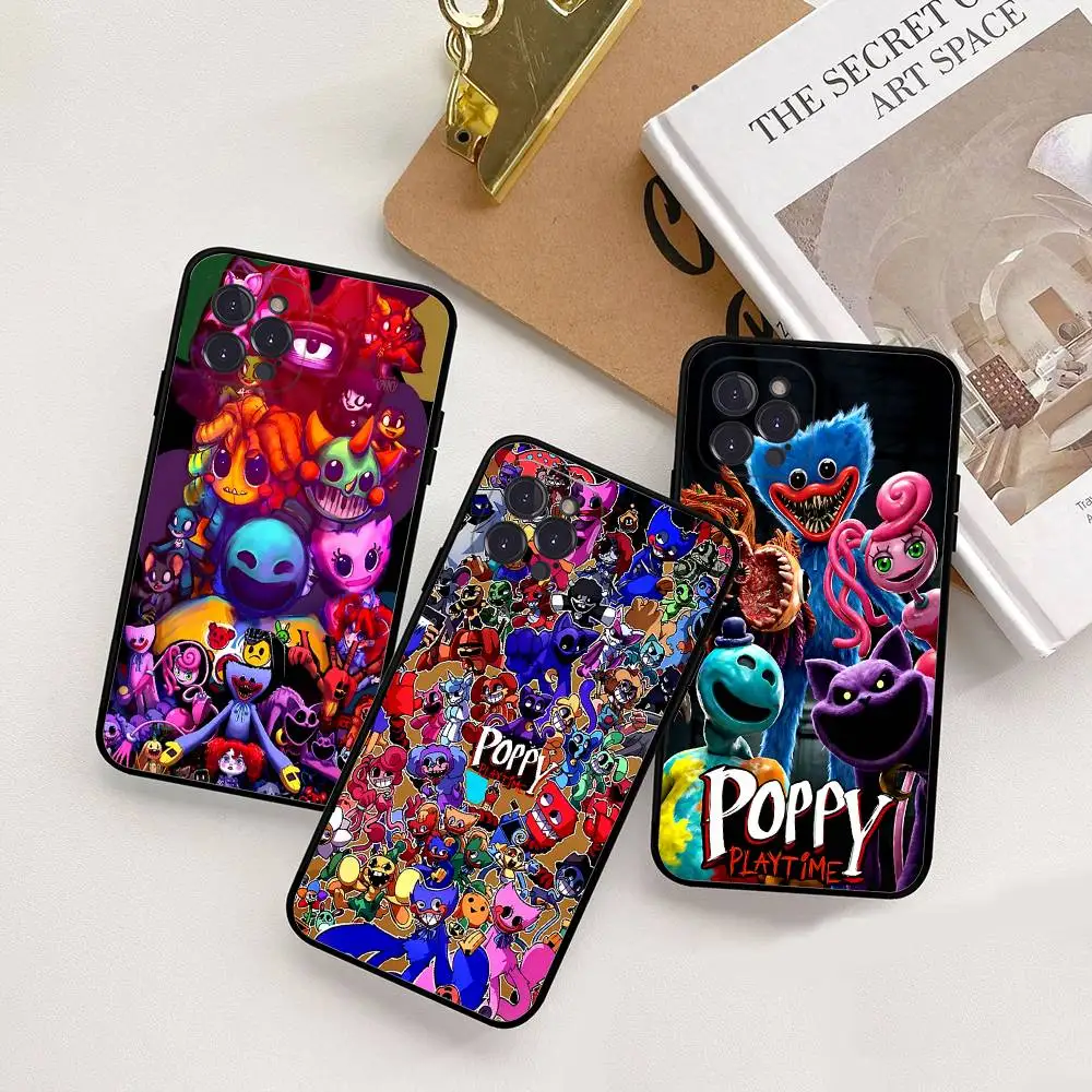 Чехол для телефона с дизайном из игры P-Poppys Game Playtimes (жуткий хоррор-стиль) для iPhone 17 16 15 14 13 12 11 Pro Max Plus mini, силиконовый, черный (art.: 3920dbfe4ef18) - 3920dbfe4ef18