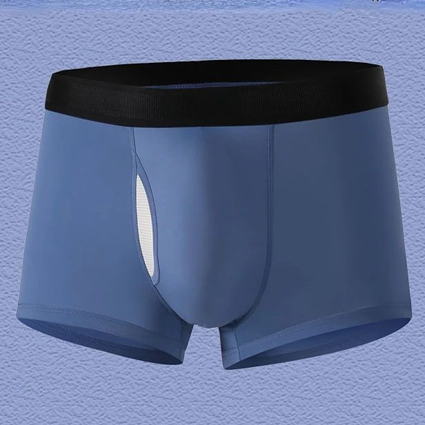 Man Penis Pouch Underwear Front Open Boxers Expose Hole Sheath Trunks Foreskin Enhancing Sexy Bulge Lingerie Health Care Glan