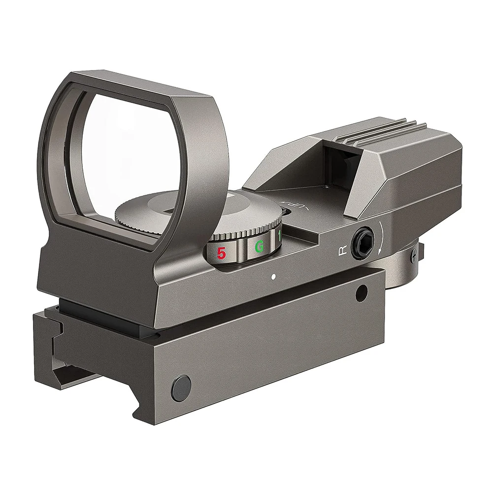 

Tactical Red Dot Sight 4 Adjustable Reticles Reflex Sight 5 Brightness Settings Absolute Co-Witness Holographic 11/20mm Rail