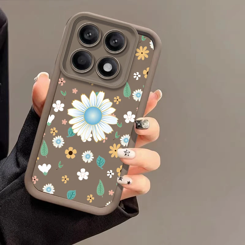 Blue Rose Flower For Xiaomi 13T 14T Pro Redmi Note 13 9 10 12 14C K70E 9S Poco F5 5G X5 X6 C65 M6 Soft Silicone Phone Case