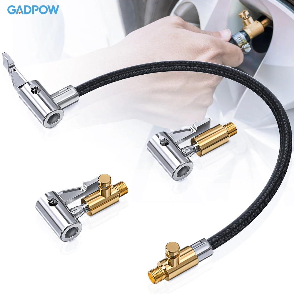 Gadpow Tire Inflator Hose Inflatable Car Adapter Twist Tyre Air Pump Extension Tube Connection Locking Air Chuck for Bike Moto