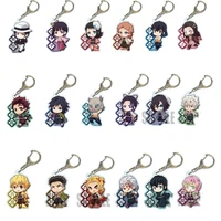 ghost blade double sided pattern laser keychain cartoon print acrylic key chain ring anime jewelry exquisite pendant about 6cm
