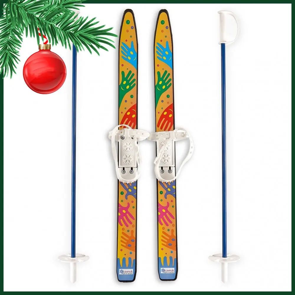  Лыжи детские «Лыжики-Пыжики». Длина лыж: 75 см. Палки: 75 см. Размер обуви: 24-31. 