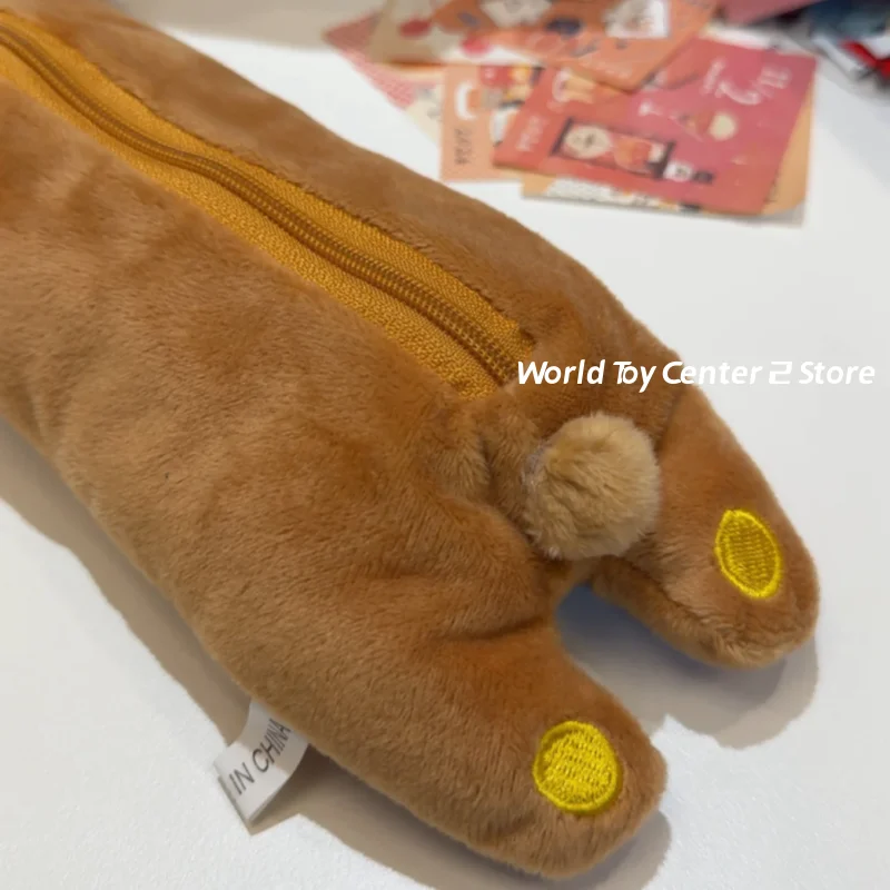 Фото Милый плюшевый пенал Rilakkuma/Korilakkuma в виде белого и коричневого медведей и пчелы, мультяшный пенал-медведь, сумка для хранения ручек, школьные подарки №5