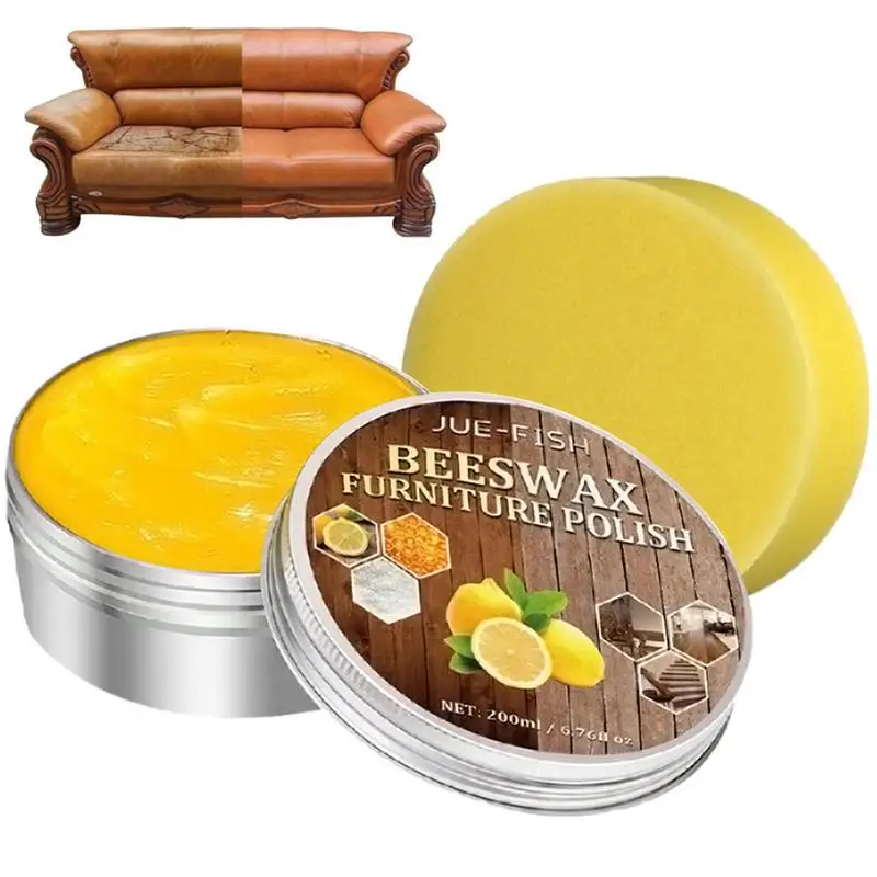 

Wood Wax Natural Beewax Furniture Care Polishing Repair Wood Wax for Floors Cabinets Protection&Care Beeswax Polish with Sponge