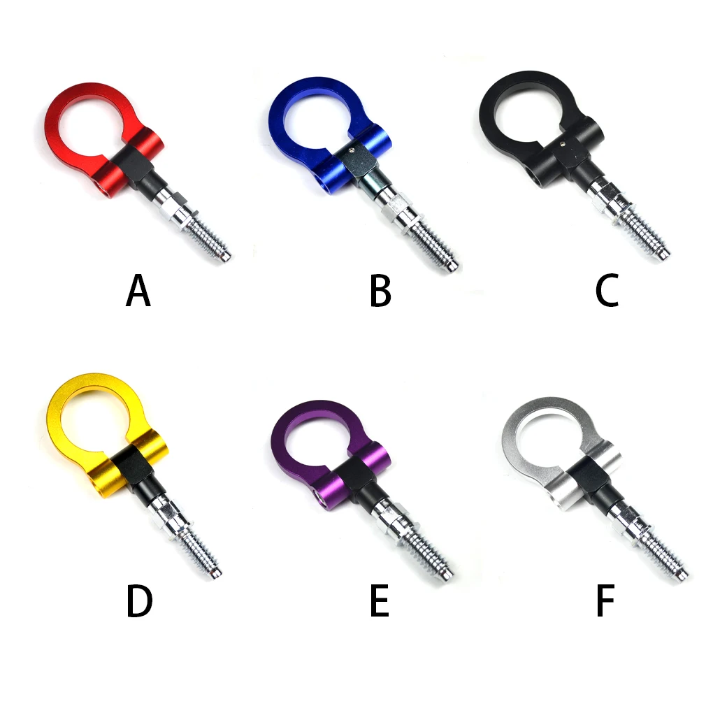 

Car Racing Front Tow Trailer Hook Foldable Aluminum Alloy Towing Ring Bar Universal Modification Accessories Purple