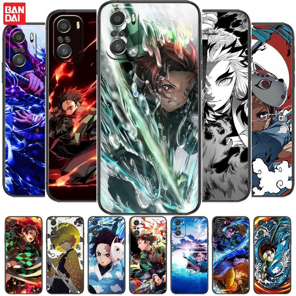 

Anime Ghost Slayer Phone Case For xiaomi mi 11 Lite pro Ultra 10s 9 8 MIX 4 FOLD 10T 5g Black Cover Silicone Back Prett