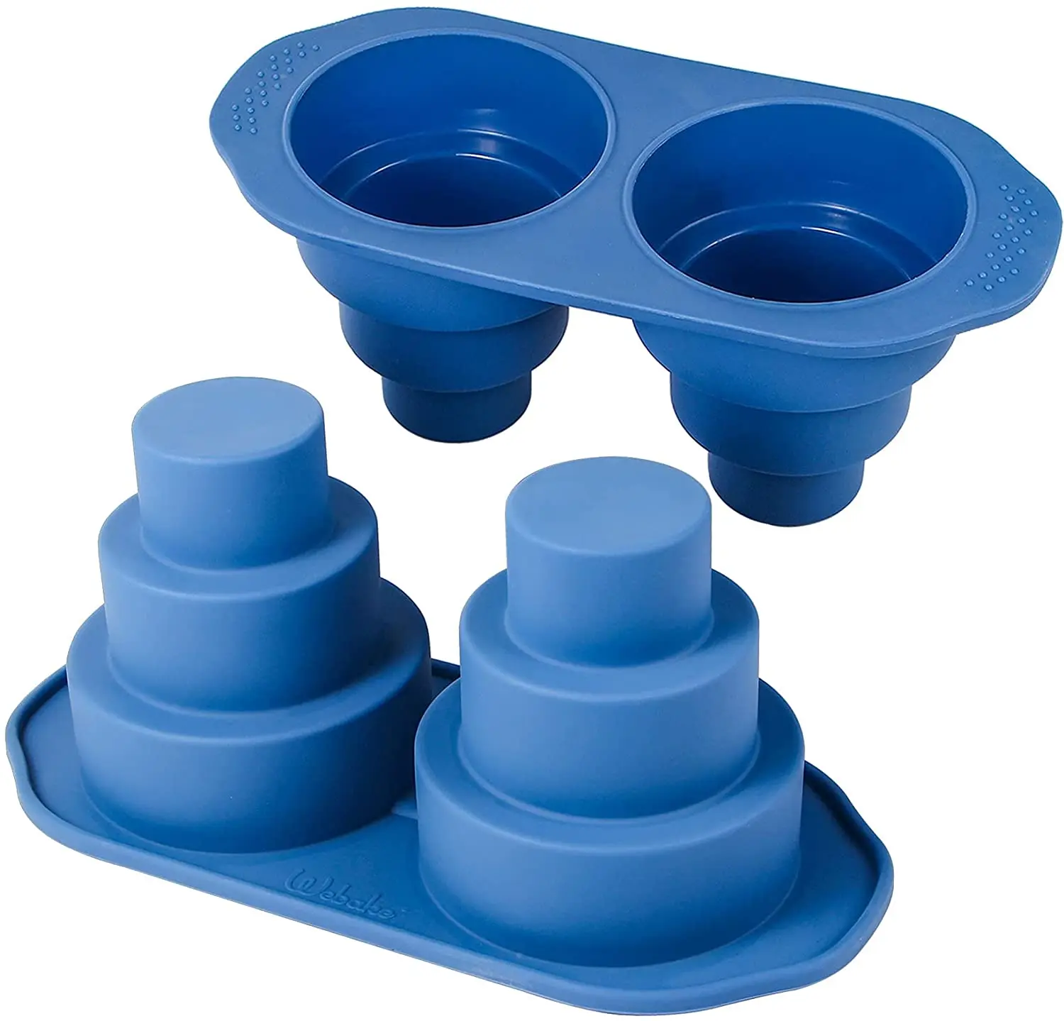 

mini 3 tier cake pan silicone tier cake molds 2 pack blue molds for small smash cake cupcake for birthday baby shower wedding 3.