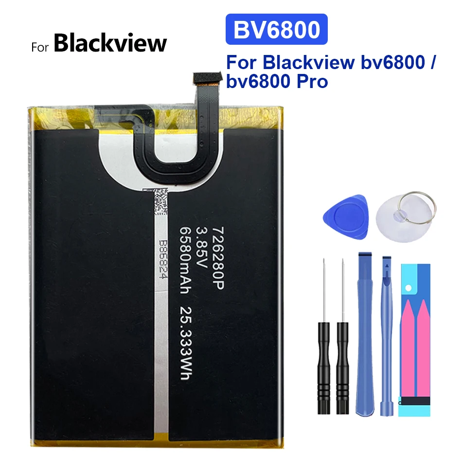 

Battery 6580MAH For Blackview Bv6800 Bv 6800 / Bv6800 Pro Bv6800Pro IP68 Waterproof MT6750T Rechargeable Batteries Bateria