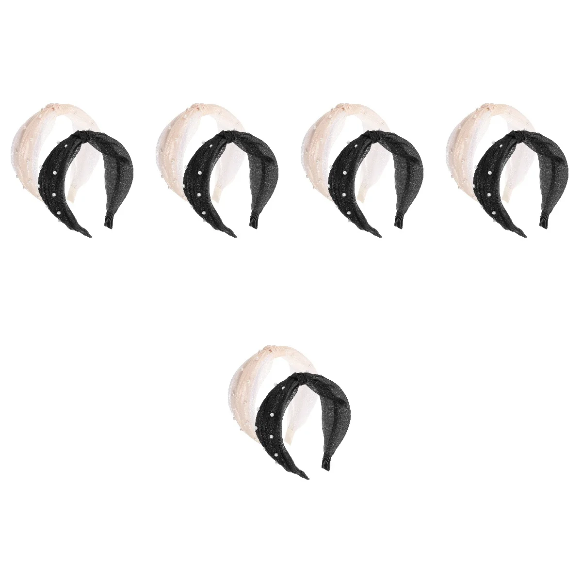 

10 Pcs Girls Headband Pearl Aldult Knotted Women Bands Bright Silk Miss Headbands