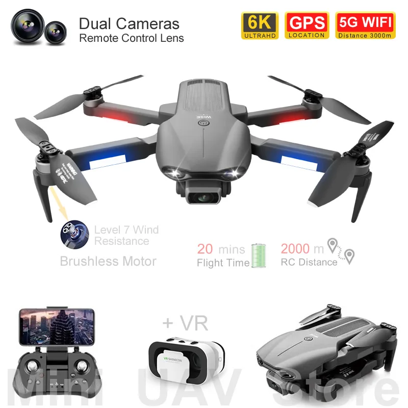 

F9 GPS VR Drone 4K Professional Smart Follow Me Folding Quadcopter With ESC Camera Brushless 5G WIFI RC Helicopters Free Return