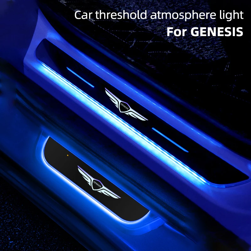 

For GENESIS GV80 G80 G70 G90 Car LED Welcome Pedal Door Sill Pathway Light Car Multicolor door Light Interior Decor Accessories