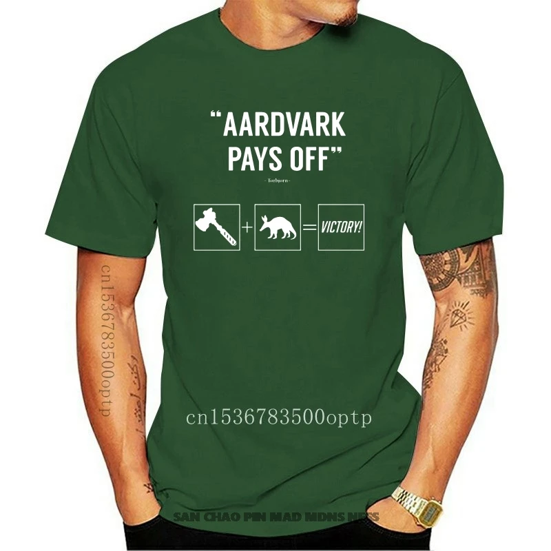 

Aardvark Pays Off Torbjorn Victory T Shirt Bull Terrier Black Streetwear Kaprosuchus Saharicus Animal Tshirts Father's Day Men