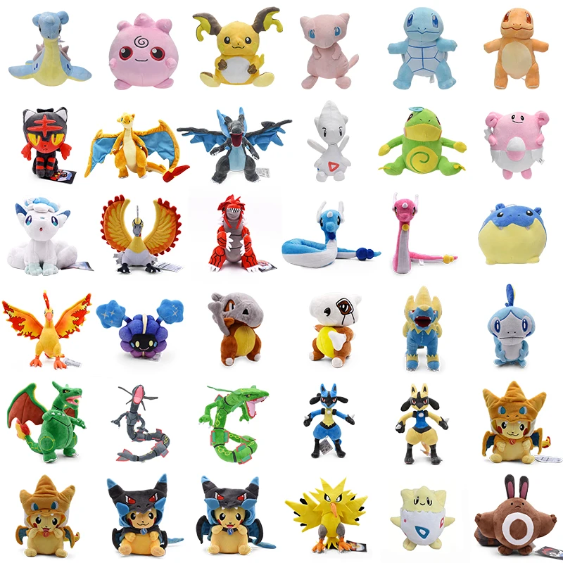 

40 Styles Pokemon Lapras Igglybuff Raichu Mew Shiny Charmander Groudon Togepi Exeggutor Mega Charizard X/Y Cubone Plush Toys