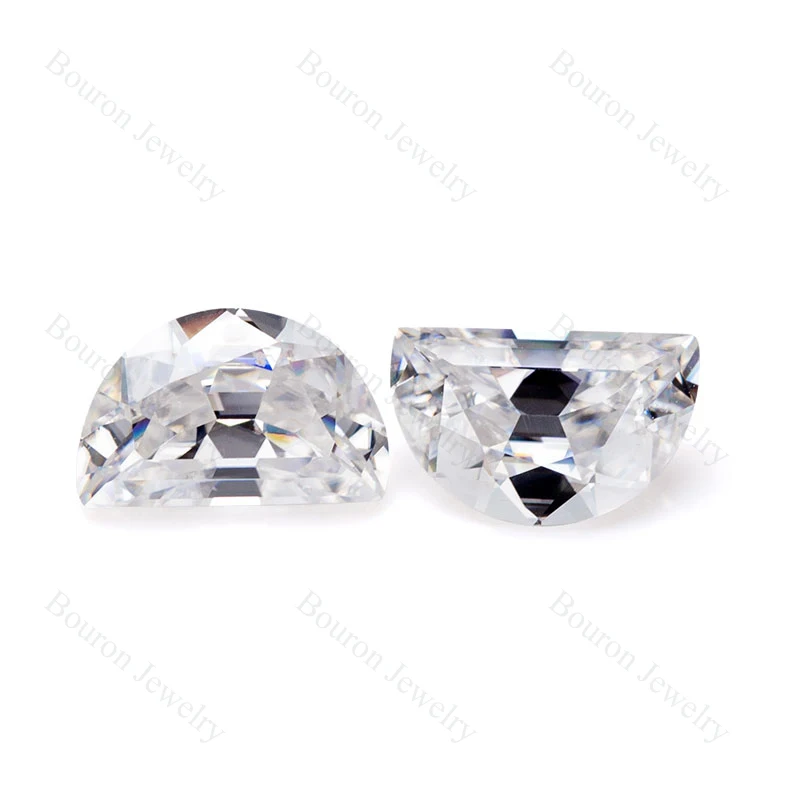 

Loose Gemstone White 100% Real Moissanite Half Moon For Women Ring Semilune