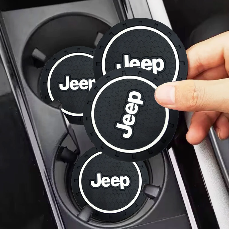 1 шт. Автомобильная противоскользящая подставка под чашку значок подставка автомобильные товары для Jeep Renegade Wrangler JK JL Grand Cherokee Compass Patriot аксессуары
