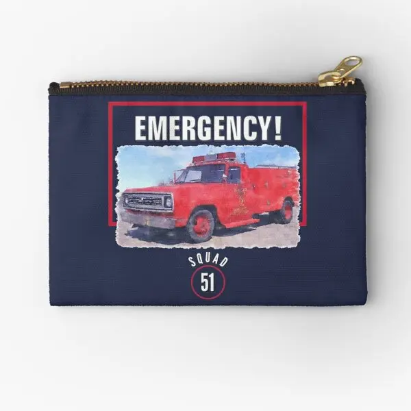 

Emergency Squad 51 Truck Zipper Pouches Pure Underwear Storage Men Packaging Small Money Key Coin Socks Panties Wallet Women