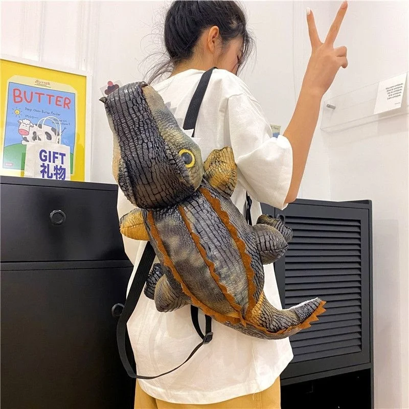 

Cartoon Crocodile Shaped Backpack Fashion Women's Makeup Bag Small Capacity Doll Small Ornament Crocodile Fun Art Decoration Toy