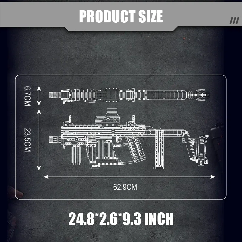 MOC Ww2 военная серия KRISS векторный пистолет модель строительные блоки могут