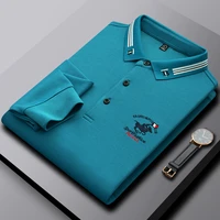 high quality mens brand polo shirt cotton long sleeve t shirt casual lapel fashionable mens shirt fall 2022