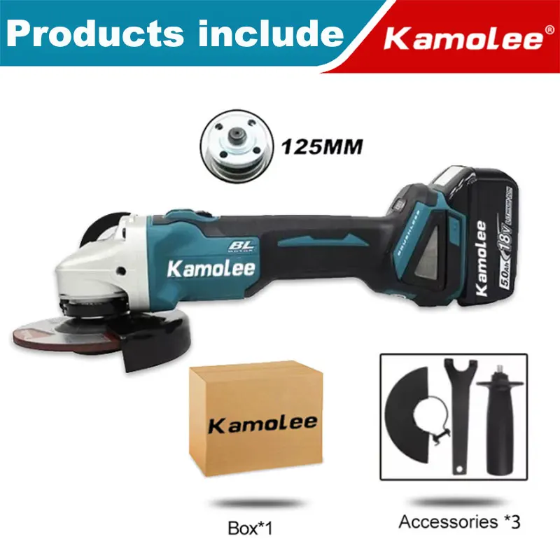 

Аккумуляторная угловая шлифовальная машина Kamolee DGA504 синяя