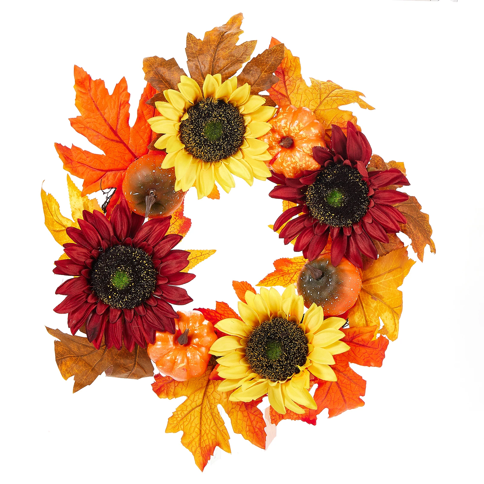 

Halloween Wreath, Sunflower Pumpkin Holiday Indoor Decorative Garland Front Door Wreath Party Favor Gift