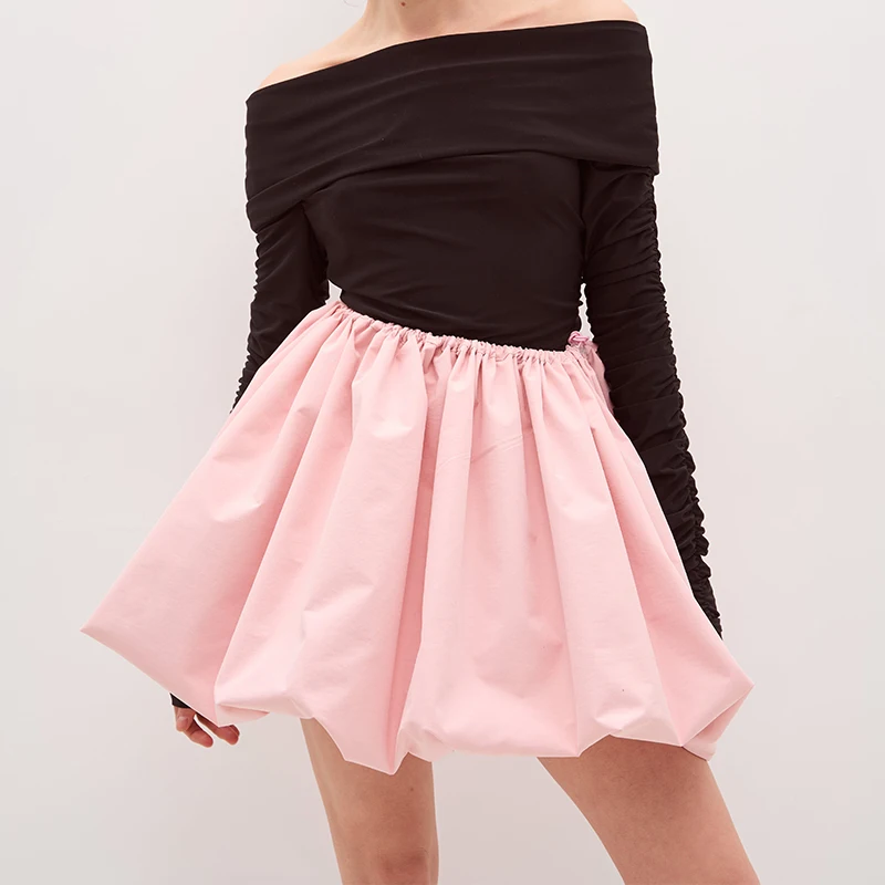 Повседневные однотонные мини-юбки из пузырьков Женская мода 2024 летние